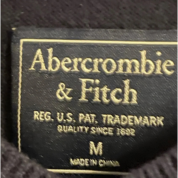 Abercrombie & Fitch Wool Blend V Neck Dark Blue Pull Over Sweater Size Medium - Picture 6 of 9